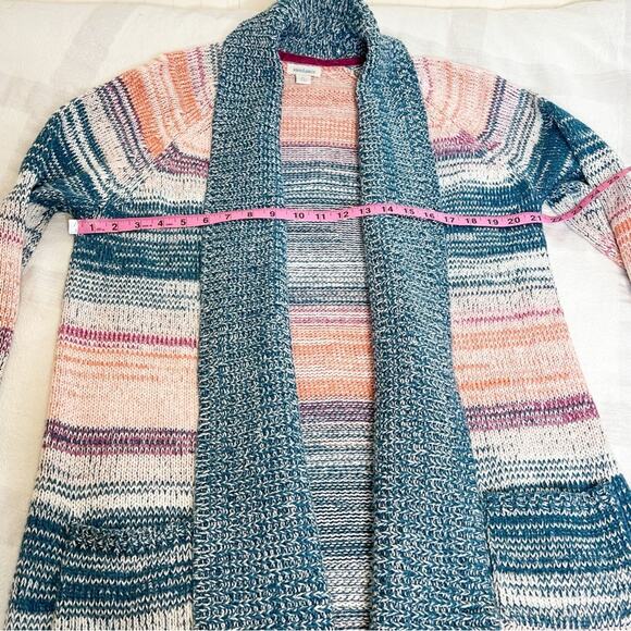 Sundance Hayden Silk Blend Open Front Long Knit Sweater Cardigan Large Petite - Picture 7 of 12